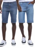 Kit 2 Bermuda Masculina Jeans Delavé Polo Wear Sortido