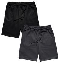 Kit 2 Bermuda Masculina Moletom WSS Basic Preto e Cinza Kit 2 Bermuda Masculina Moletom WSS Basic Preto e Cinza