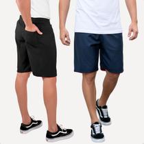 Kit 2 Bermuda Masculina Tactel Liso Esporte Academia Casual