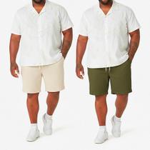 Kit 2 Bermuda Plus Size Linho Masculina Mauricinho Casual G1 ao G4 Curto Bolso Faca Diversas Cores Kit 2 Bermuda Plus Size Linho Masculina Mauricinho Casual G1 ao G4 Curto Bolso Faca Diversas Cores