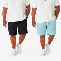 Kit 2 Bermuda Plus Size Linho Masculina Mauricinho Casual G1 ao G4 Curto Bolso Faca Diversas Cores