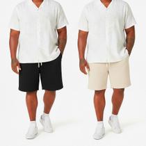 Kit 2 Bermuda Plus Size Linho Masculina Mauricinho Casual G1 ao G4 Curto Bolso Faca Diversas Cores Kit 2 Bermuda Plus Size Linho Masculina Mauricinho Casual G1 ao G4 Curto Bolso Faca Diversas Cores