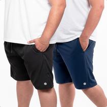 Kit 2 Bermuda Plus Size Masculina Tactel Com Elastano