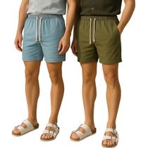 Kit 2 Bermuda Short Linho Masculina Mauricinho Curto Bolso Faca Diversas Cores