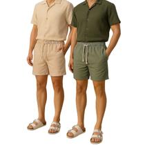 Kit 2 Bermuda Short Linho Masculina Mauricinho Curto Bolso Faca Diversas Cores Kit 2 Bermuda Short Linho Masculina Mauricinho Curto Bolso Faca Diversas Cores