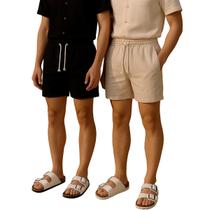 Kit 2 Bermuda Short Linho Masculina Mauricinho Curto Bolso Faca Diversas Cores