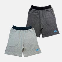 Kit 2 Bermuda Short Moletom camuflado ou cinza Manabana Infantil 1,2 e 3 anos
