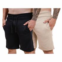 Kit 2 Bermuda Short Moletom Masculino Swag Básica Casual Estilosa