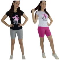 Kit 2 Bermudas Ciclista Cotton Juvenil Feminina Atacado Kit 2 Bermudas Ciclista Cotton Juvenil Feminina Atacado