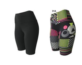 Kit 2 Bermudas Ciclista Suplex Lisa ou Estampada