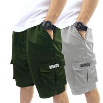 Kit 2 Bermudas Corta Vento Bolso Cargo Hunter Colors Verão