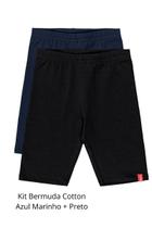 Kit 2 Bermudas Cotton Básica Menina Ciclista Kely Kety