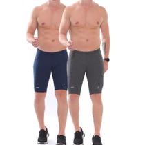 Kit 2 Bermudas De Compressão Masculina Com Bolso Corrida Sem Costura Anti Assadura