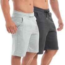 Kit 2 Bermudas de Moletom Masculino Treino Academia Benellys