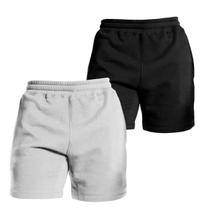 Kit 2 Bermudas De Moletom, Short Com Elástico Na Cintura