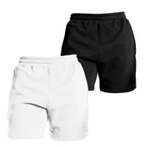 Kit 2 Bermudas De Moletom, Short Com Elástico Na Cintura