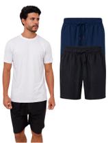 Kit 2 Bermudas Esportivas Tactel Masculina - Cores Sortidas Kit 2 Bermudas Esportivas Tactel Masculina - Cores Sortidas