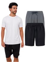 Kit 2 Bermudas Esportivas Tactel Masculina - Cores Sortidas