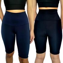 Kit 2 Bermudas Femininas Justas Cós Cintura Alta Lisas Cores Sortidas Suplex Pp Ao Plus Size Kit 2 Bermudas Femininas Justas Cós Cintura Alta Lisas Cores Sortidas Suplex Pp Ao Plus Size