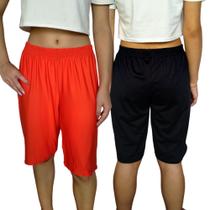 Kit 2 Bermudas Femininas Soltinhas Elástico Lisas Cores Sortidas Suplex Light Pp ao Plus Size