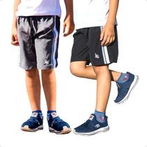KIT 2 Bermudas Infantil Lisa Tactel com Elastano Uniforme Escolar Cós de Elástico 307