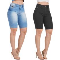 Kit 2 Bermudas Jeans HNO Jeans Ciclista Premium Kit 2 Bermudas Jeans HNO Jeans Ciclista Premium