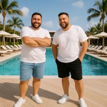 Kit 2 Bermudas JEANS MASCULINA LISA Plus Size Grande Tamanho 44 46 48 Básica Reforçada 1100