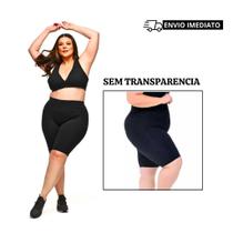 Kit 2 Bermudas Legging Feminina Cós Alto Plus Size para Academia Fitness Preto e Cinza