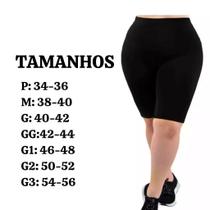 Kit 2 Bermudas Legging Feminina Cós Alto Plus Size para Academia Fitness Preto e Cinza