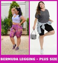 Kit 2 Bermudas Legging Plus Size Fitness Ciclismo Feminino Kit 2 Bermudas Legging Plus Size Fitness Ciclismo Feminino