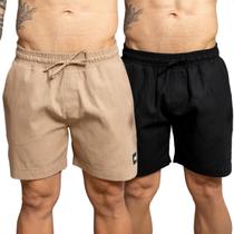 Kit 2 Bermudas Linho Masculina Casual Respirável Academia Treino Passeio Kit 2 Bermudas Linho Masculina Casual Respirável Academia Treino Passeio
