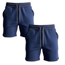 Kit 2 Bermudas Masculina Moletinho Short Moletom Dagg Algodão Lisa Com Bolsos