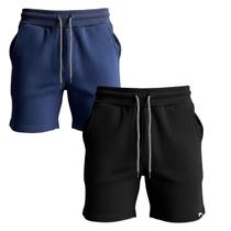 Kit 2 Bermudas Masculina Moletinho Short Moletom Dagg Algodão Lisa Com Bolsos