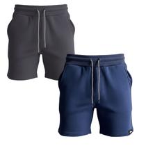 Kit 2 Bermudas Masculina Moletinho Short Moletom Dagg Algodão Lisa Com Bolsos