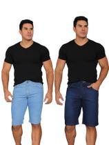 Kit 2 bermudas masculinas slim com laycra