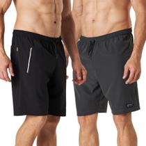 Kit 2 Bermudas Microfibra Elastic Com Zíper