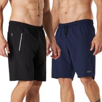 Kit 2 Bermudas Microfibra Elastic Com Zíper