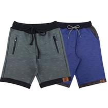 Kit 2 Bermudas Moletinho Casual Infantil Menino Sortidas Kit 2 Bermudas Moletinho Casual Infantil Menino Sortidas