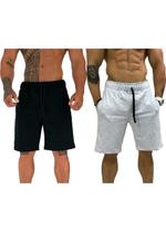 Kit 2 Bermudas Moletom e Moletinho MXD Conceito Cores Diversas Opções Básica FullPrint Sport Fit