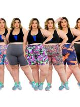 Kit 2 Bermudas Plus Size Feminina Suplex Florida Academia Kit 2 Bermudas Plus Size Feminina Suplex Florida Academia