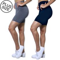 Kit 2 Bermudas Plus Size Heide Ribeiro Basic Suplex Academia