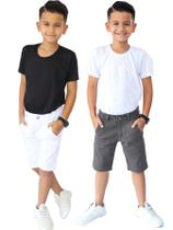 Kit 2 Bermudas Sarja jeans Masculina Infantil Confortável - EwG Moda Infantil