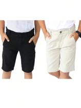 Kit 2 Bermudas Sarja jeans Masculina Infantil Confortável Infantil