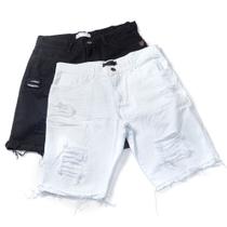 Kit 2 Bermudas Short Masculina Jeans Destroyed Maravs Oferta Especial