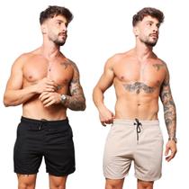 KIT 2 Bermudas Short Masculina Moletinho Casual Adulto