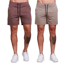 KIT 2 Bermudas Short Masculina Moletinho Casual Adulto