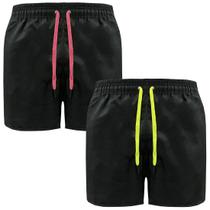 Kit 2 Bermudas Short Praia Mauricinho Verão C Cordão Color Kit 2 Bermudas Short Praia Mauricinho Verão C Cordão Color