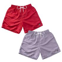 Kit 2 Bermudas Short Praia Neon Mauricinho Verão Cordão 002