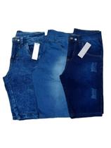 Kit 2 Bermudas Shorts Jeans Masculina com botão Zip Lycra Elastano