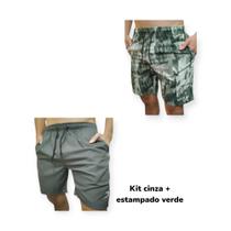 Kit 2 bermudas shorts masculino poliéster com elastano bolsos laterais Kit 2 bermudas shorts masculino poliéster com elastano bolsos laterais